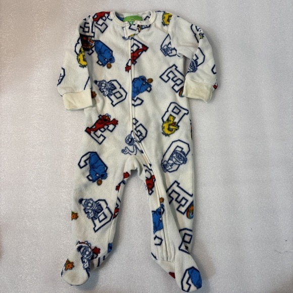 Sesame Street  Elmo 6/9 Mo  Fleece Footed ABC's Pajama Blanket Sleeper - Picture 1 of 5